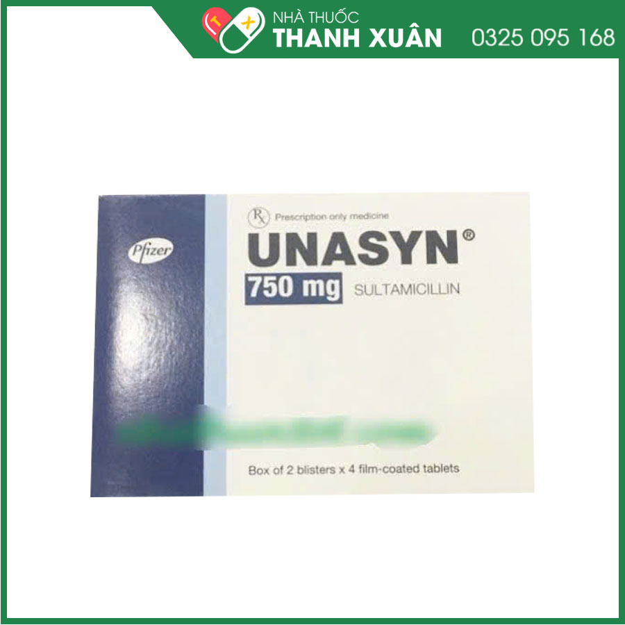 Thuốc Unasyn 750mg điều trị nhiễm khuẩn hô hấp, nhiễm khuẩn huyết, nhiễm khuẩn da-mô, nhiễm khuẩn xương-khớp và nhiễm lậu cầu